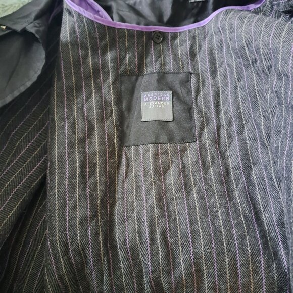 ALEXANDER JULIAN AMERICAN MODERN short trench jacket wool blend liner black XL - Picture 10 of 10